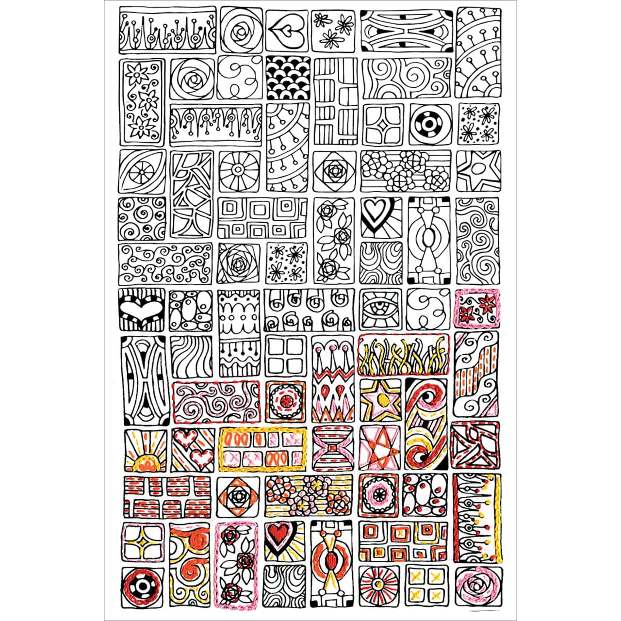 Design Works&#x2122; Zenbroidery Cubist Stamped Embroidery Kit